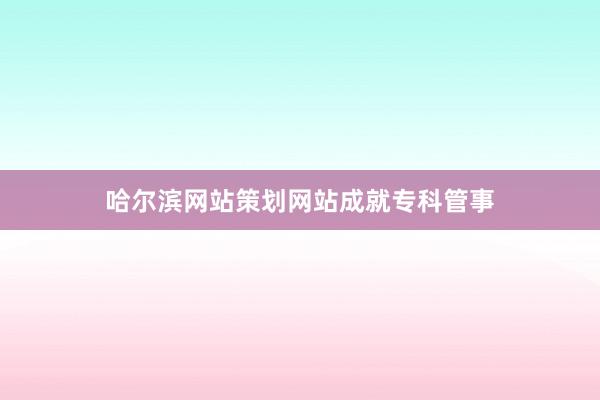 哈尔滨网站策划网站成就专科管事